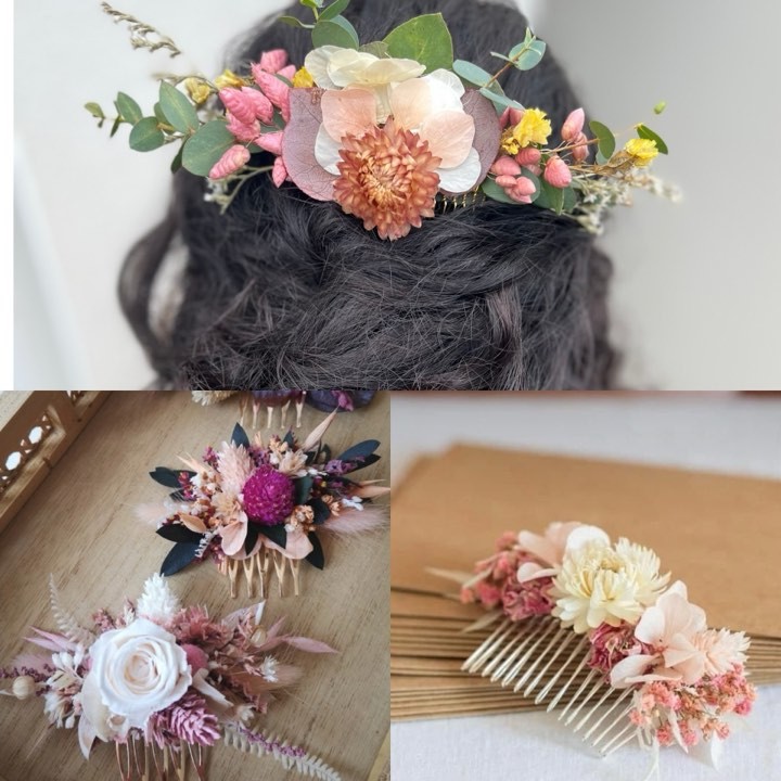 9H30 - Accessoires cheveux en fleurs séchées